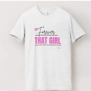 White and Pink Graphic T-Shirt